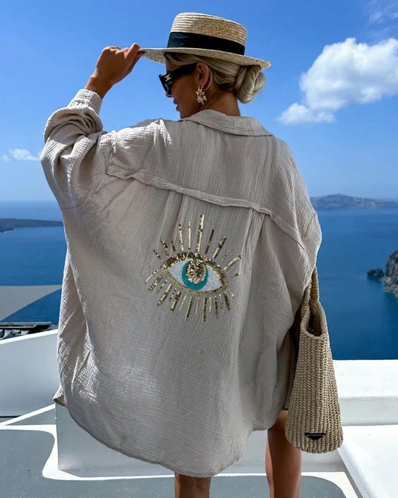 Soraya - Casual Sequin Beaded Shirt