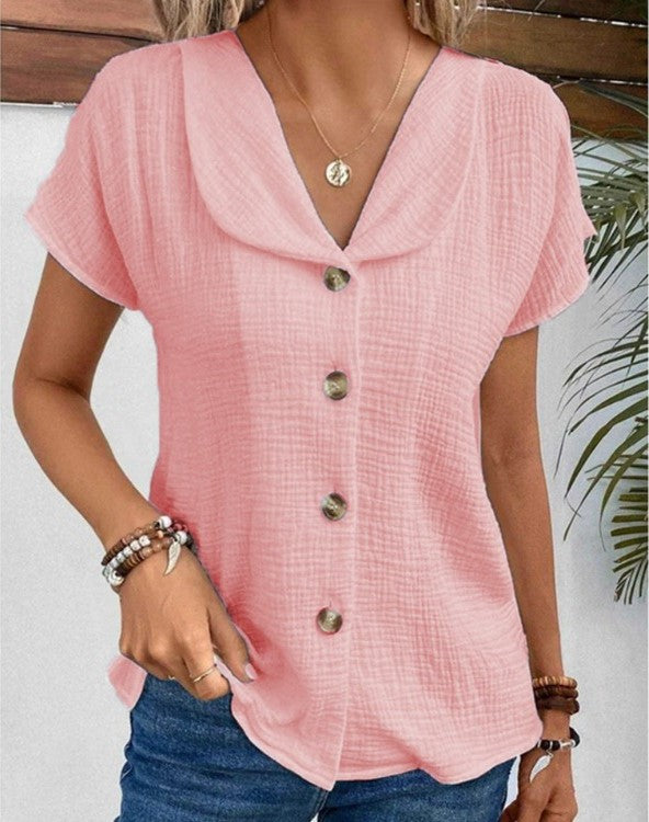 Maree - Top with Collar and Buttons