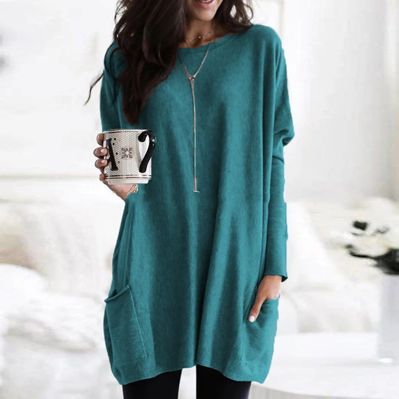Kayleen Long Sleeve Tunic With Pockets