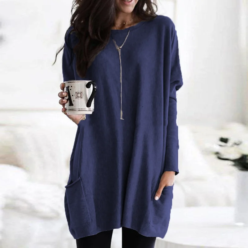 Kayleen Long Sleeve Tunic With Pockets
