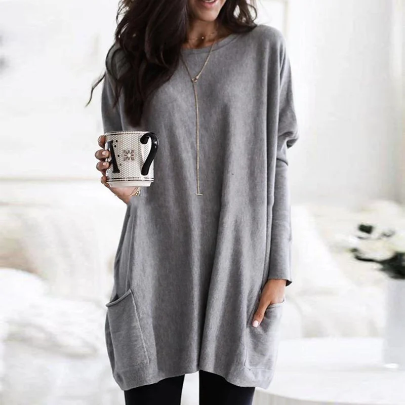 Kayleen Long Sleeve Tunic With Pockets