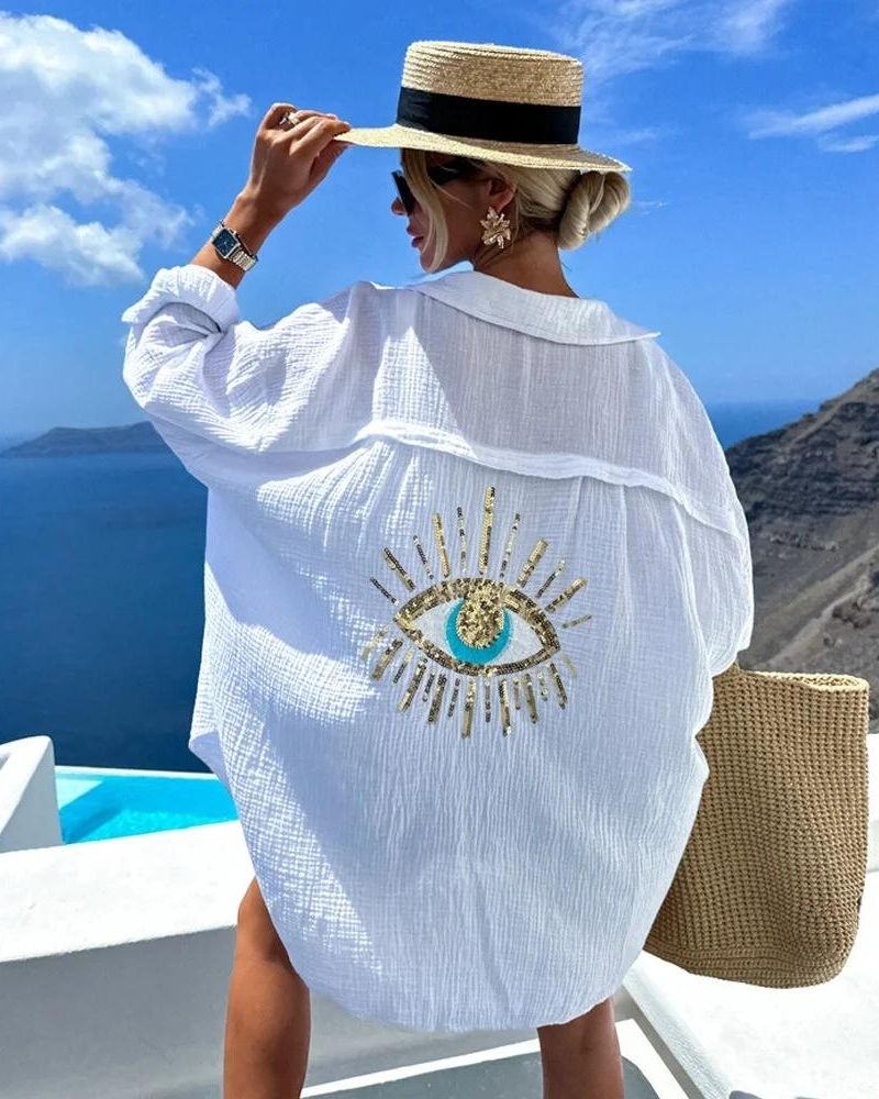 Soraya - Casual Sequin Beaded Shirt