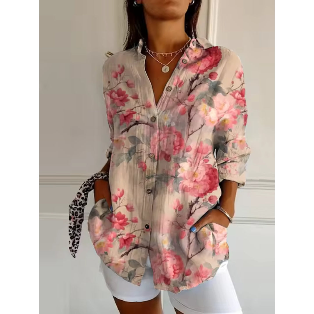 Tina™ - Casual Blouse with Floral Print