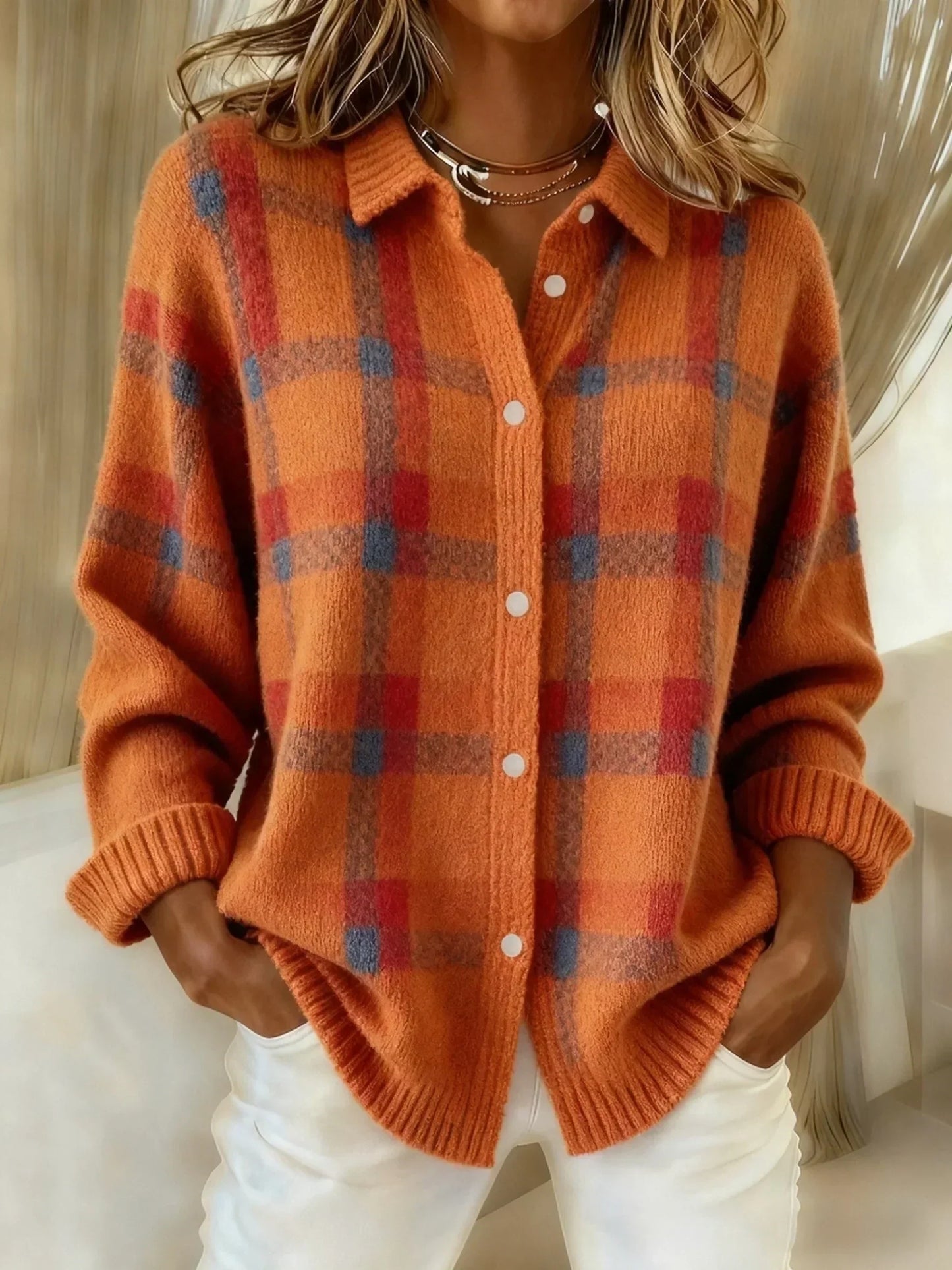 Plaid Vest with Buttons