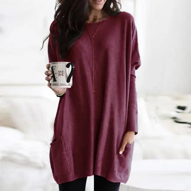 Kayleen Long Sleeve Tunic With Pockets