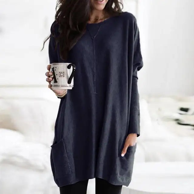 Kayleen Long Sleeve Tunic With Pockets