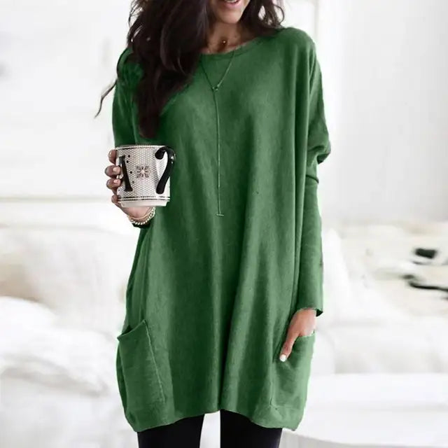 Kayleen Long Sleeve Tunic With Pockets