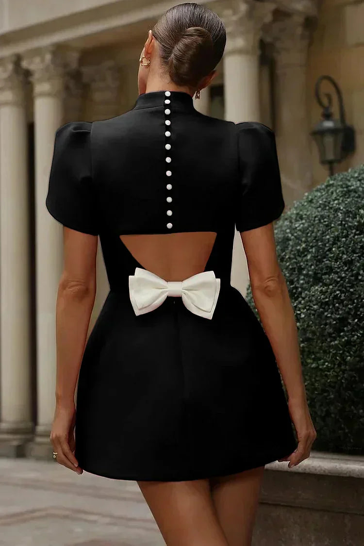 Seraphina - Elegant Petal Sleeves Mini Dress