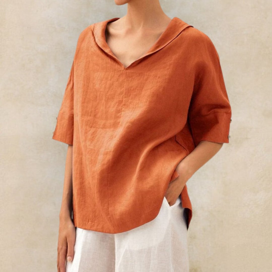 Jane™ - Women's Casual Linen V-Neck Shirt