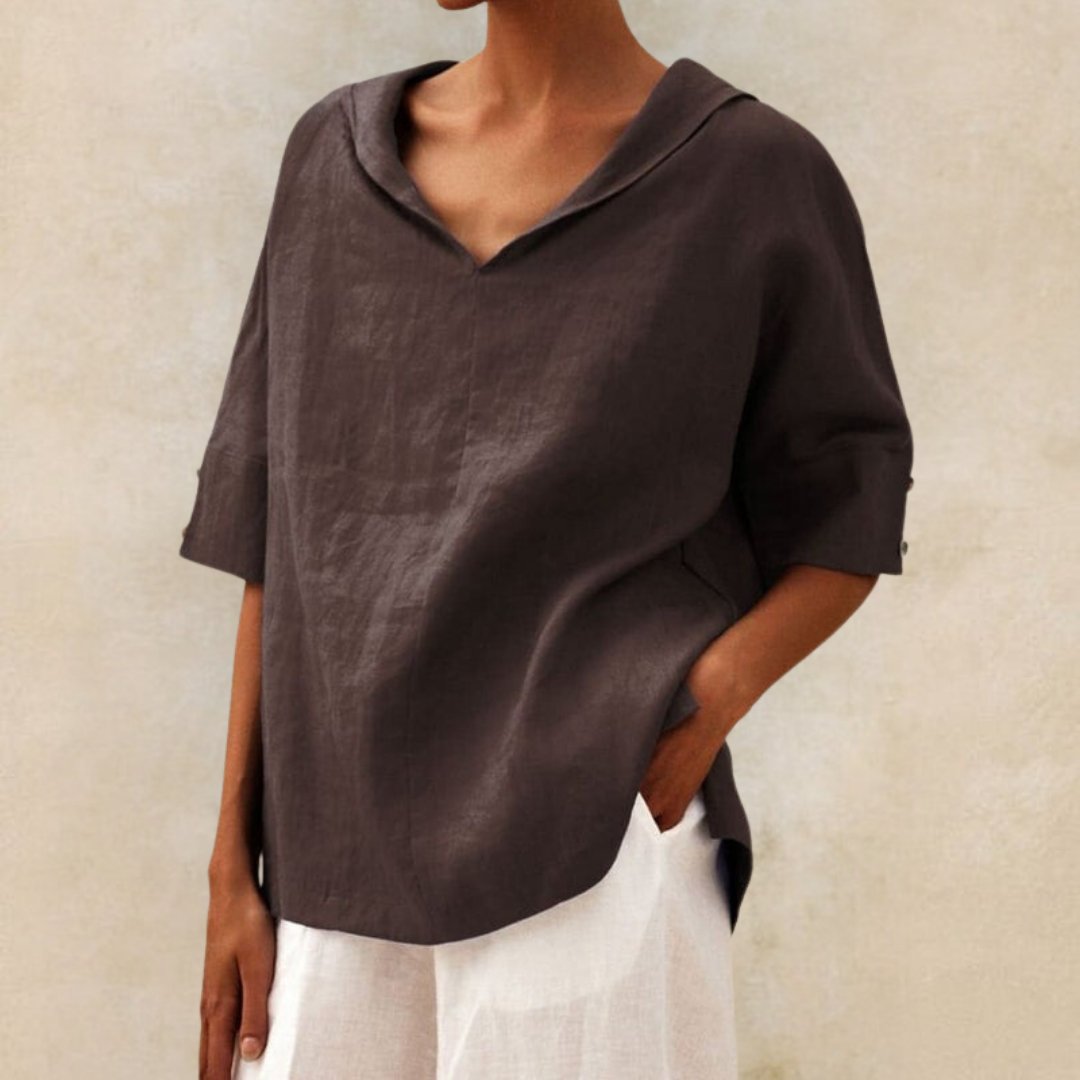 Jane™ - Women's Casual Linen V-Neck Shirt