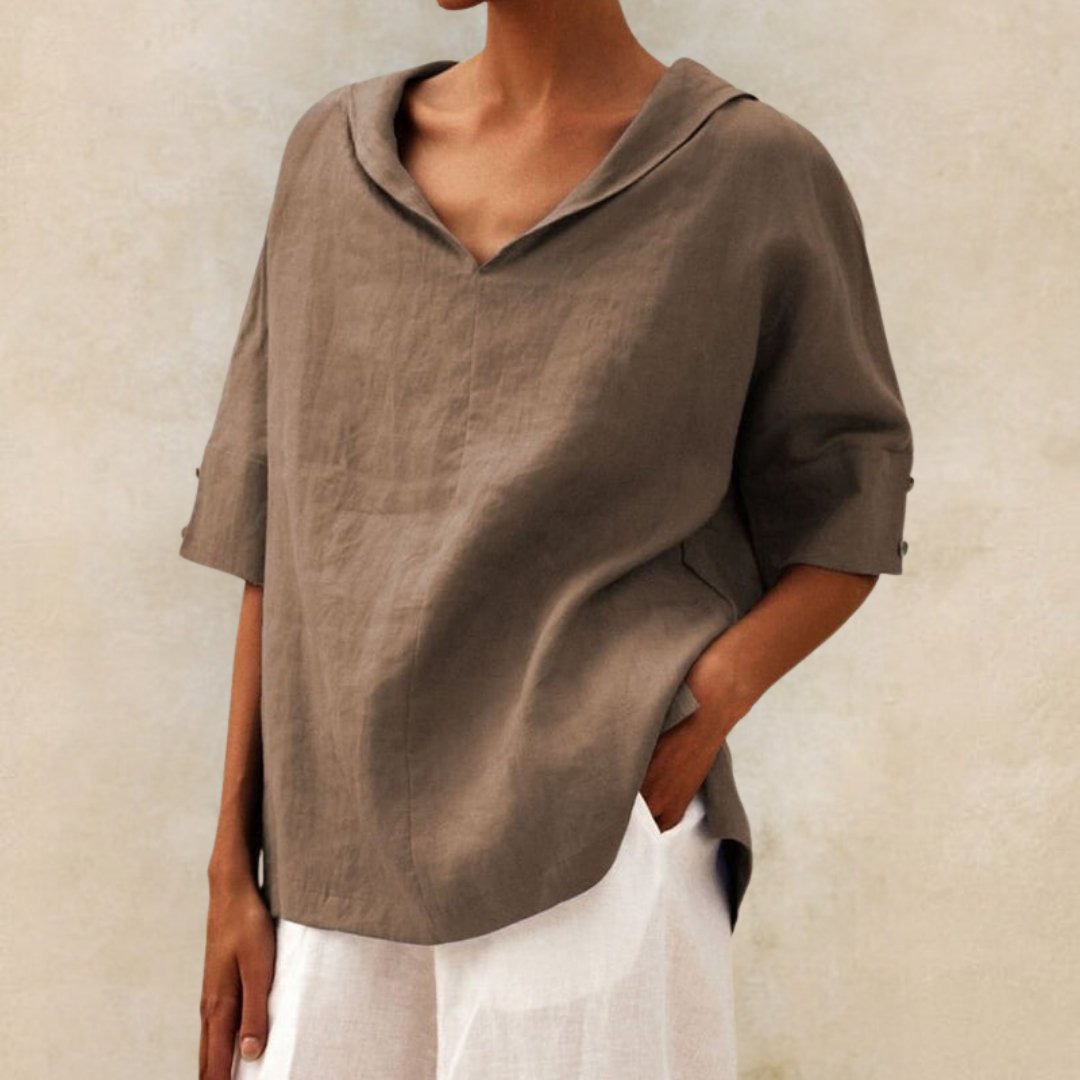 Jane™ - Women's Casual Linen V-Neck Shirt
