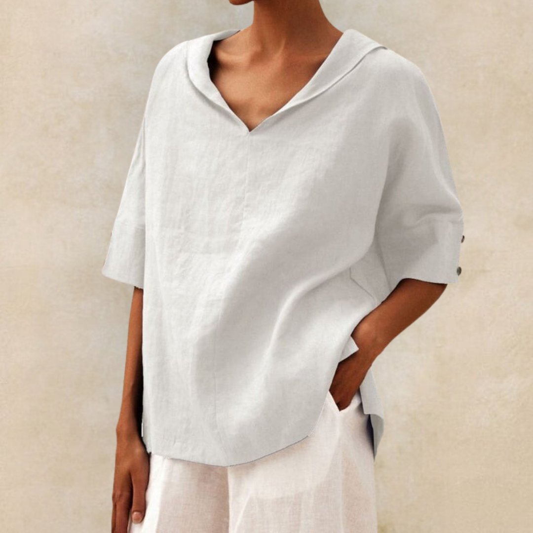 Jane™ - Women's Casual Linen V-Neck Shirt